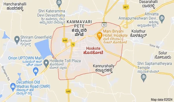 Featured Image of Hoskote Location Map