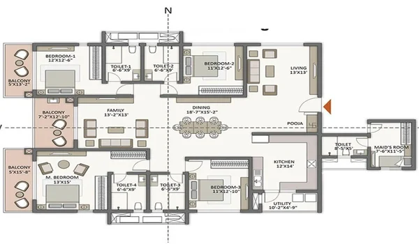 Featured Image of Sobha World City 3 BHK Apartment Floor Plan